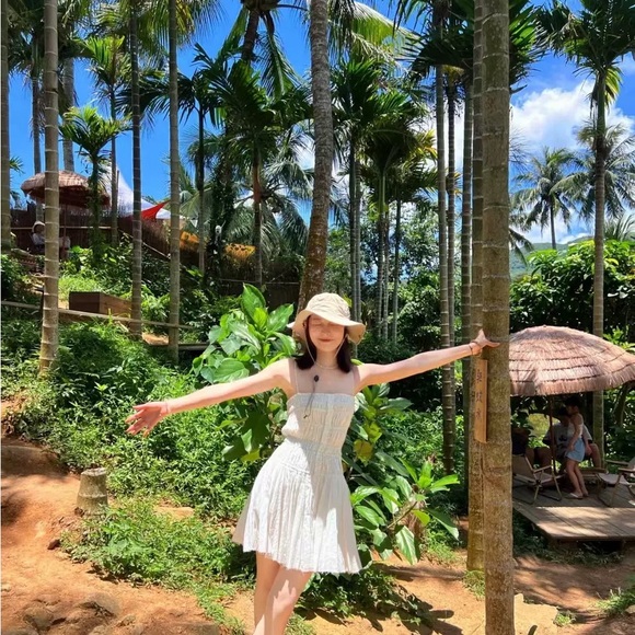 Free people White Strapless Ruched Mini Dress - Picture 6 of 8